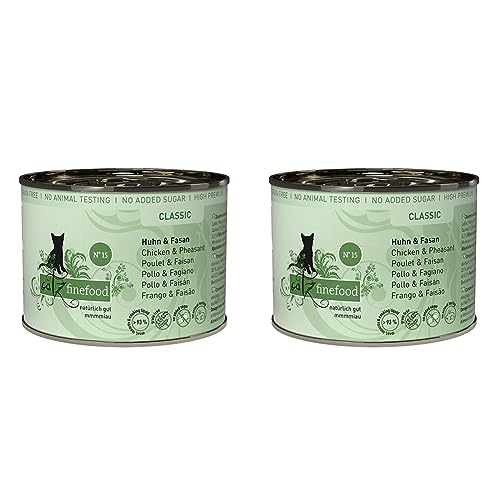 catz finefood N 15 Huhn Fasan Feinkost Katzenfutter nass verfeinert mit Quinoa Kresse 6 x 200g Dosen Packung mit 2