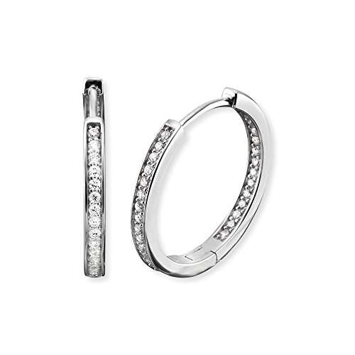 Engelsrufer Lisa Creole für Damen 925er-Sterlingsilber Weiße Zirkonia Größe 24 mm