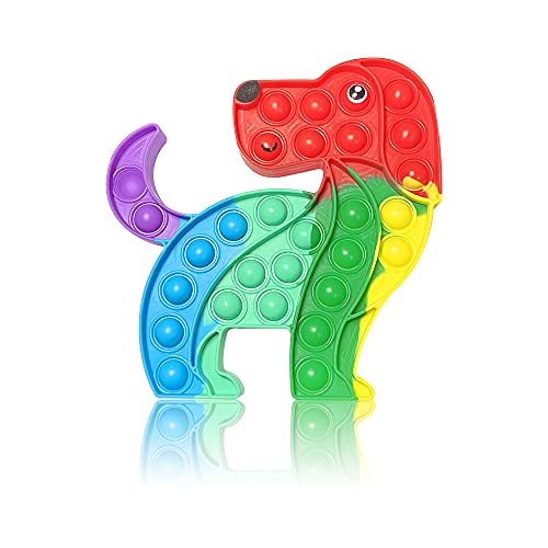 PIANETA Push and Bubble Sensorisches Silikon Stressabbau Zappelspielzeug Hund