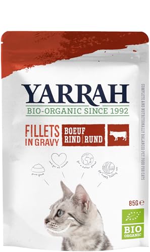 Yarrah Bio Katzenfutter Filets mit Rind in Soße 85 g