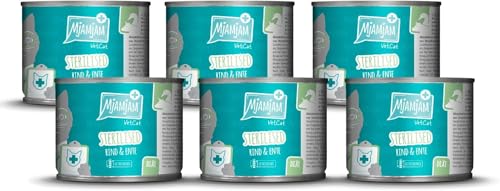 MjAMjAM VetCat - Premium Nassfutter für Katzen - Diät - Sterilised - Rind Ente 6er Pack 6 x 200g getreidefrei