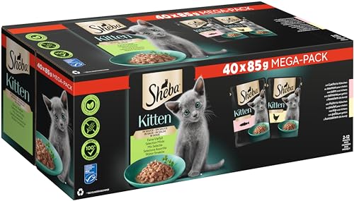  Nassfutter für Kitten im Portionsbeutel Feine Vielfalt mit Lachs MSC und Huhn Multipack 40x85g