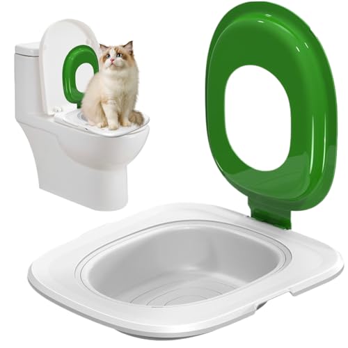 Katzen -Toilettentrainingskit Katzen -Toiletten -Trainer -Kit mit abnehmbarem Tablett wiederverwendbarer Toilettenkatze Katzoled Box Trainer tragbares Cat -Töpfchen -Toilettentraining Toiletten