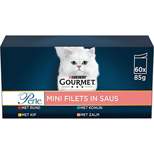 PURINA GOURMET Perle Erlesene Streifen Katzenfutter nass Sorten-Mix 60er Pack 60 x 85g