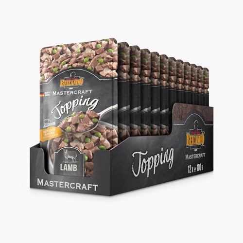 BELCANDO Mastercraft Topping Lamm 12x 100g Beutel Nassfutter für Hunde getreidefrei sortenfrei Ergänzungsfutter Made in Germany