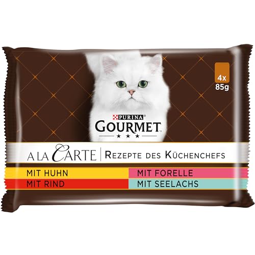 Gourmet PURINA GOURMET A la Carte Katzenfutter nass Sorten-Mix 12er Pack 12 x 4 Beutel 85g