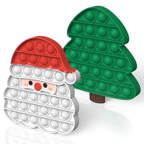 HOUT 2PCS Weihnachten Set   Bubble Popit Anti Stress   Christmas Figetttoys Autismus braucht druckentlastendes Poppets   Plopper unter 10 Euro