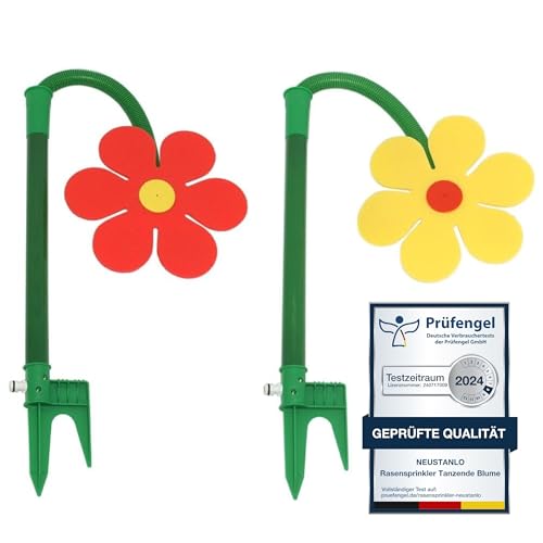 Neustanlo Rasensprinkler Tanzende Blume 2er Pack farblich Sortiert Bewässerung Sprenger beweglich der ideale Spaß für den Garten