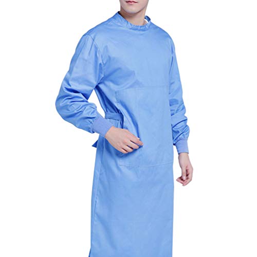 TENDYCOCO Medizinisches Isolationskleid Chirurgisches Isolationskleid Schutzkleider für Die Krankenhausindustrie Labors Medizinische Versorgung Blau Xxl