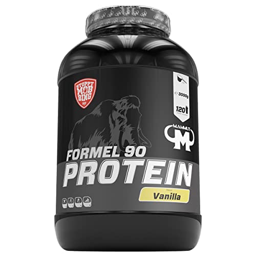 Mammut Nutrition Formel 90 Proteinpulver Vanille 3kg 4 Komponenten mit Sojaproteinisolat Milchprotein Eiprotein Vitamin B6 77%ß