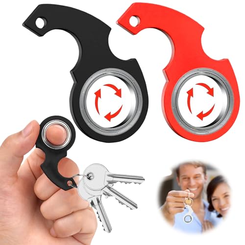 Schlüsselanhänger Spinner 2 Stück Fidget Ring Spielzeug Handkreisel Schlüssel Spinner Schlüsselanhänger Fidget Schlüsselanhänger Fidget Ring Spielzeug Spin Focus Toys für Teens Erwachsene