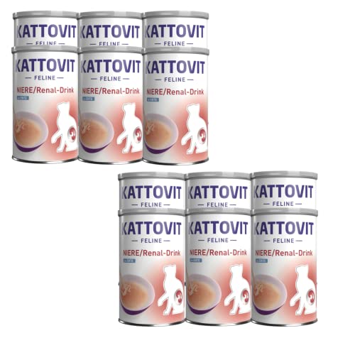 Kattovit Niere Renal-Drink Ente 12er Pack 12 x 135 ml Ergänzungsfuttermittel für ausgewachsene Katzen Fleischstückchen mit Ente Zur Unterstützung der Nierenfunktion