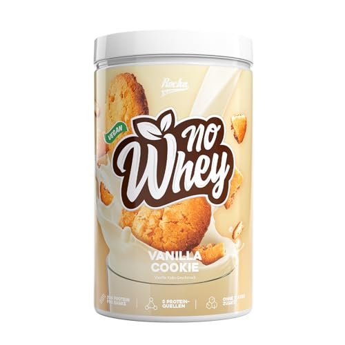 Rocka Nutrition NO WHEY veganes Proteinpulver Pflanzliches Protein Pulver mit 20 g Protein pro Portion Multikomponentenprotein 100% Geschmack 1 kg Vanilla Cookie
