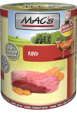 Mac s Katzenfutter getreidefrei Rind 1 Packung mit 6 Dosen 6x400 g