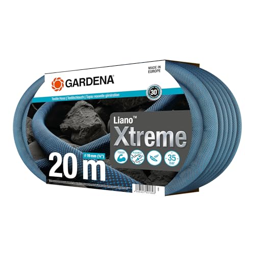 Gardena Liano Xtreme 3 4 Zoll 20m Set Extrem robuster Gartenschlauch aus Textilgewebe mit PVC-Innenschlauch leichtgewichtig wetterbeständig 18480-20