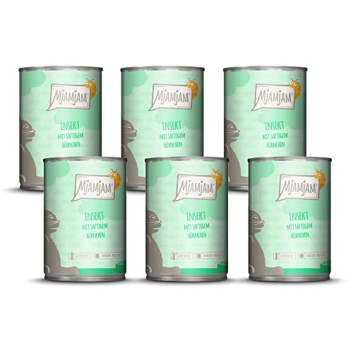 MjAMjAM - Premium Nassfutter für Katzen - Insekt mit saftigem Hühnchen 6er Pack 6 x 400 g getreidefrei mit Insektenprotein