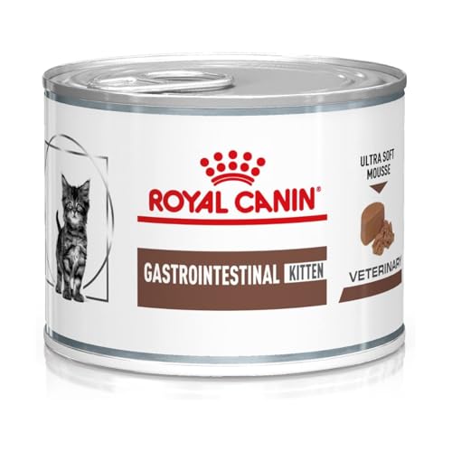 Royal Canin Veterinary Gastrointestinal Kitten 12 x 195 g Feuchtnahrung für Kitten Ultra Soft Mousse Zur Unterstützung der Verdauung und des Wachstums bei Katzenwelpen