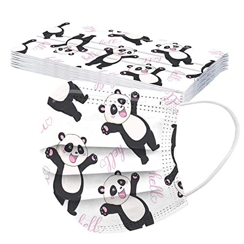 Mädchen Jungen Disposable Mundschutz Masken 10 stück 3-lagig Atmungsaktiv Cartoon Panda motiv Non-woven Face Cover Mouth Filter Mundmaske Multifunktionstuch Bandana Halstuch Schals D 10PCS