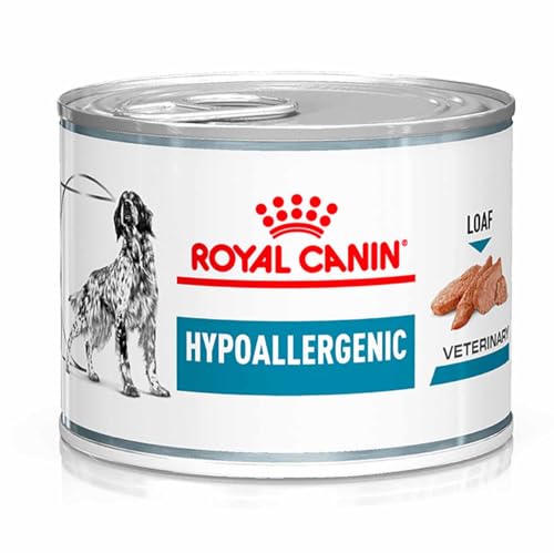Royal Canin Veterinary Hypoallergenic Mousse 12 x 200 g Diät-Alleinfuttermittel für ausgewachsene Hunde Mit hydrolysiertem Protein Zur Unterstützung der Hautbarriere