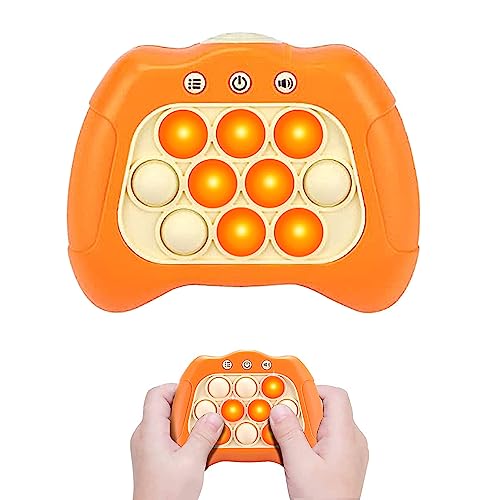 Quick Push Spiel Pop It Fidget Elektronisches Sensorspiel Bubble Sensory Squeeze Toys Push Bubble Fidget Light Up Game Dekompressions Spielzeug Machine Geschenk für Kinder und Erwachsene Orange