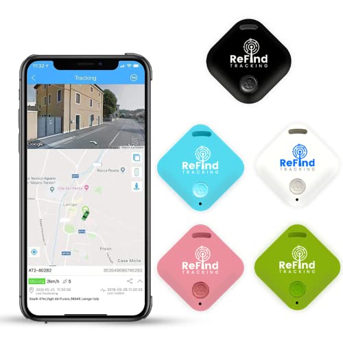 ReFind Smart Tracker Mini-GPS-Tag Live-Tracking auf kostenloser App Bluetooth 5.0 Schlüsselfinder Tracker für Gepäck Artikelfinder Hunde- und Katzen-Tracker Android Samsung pink