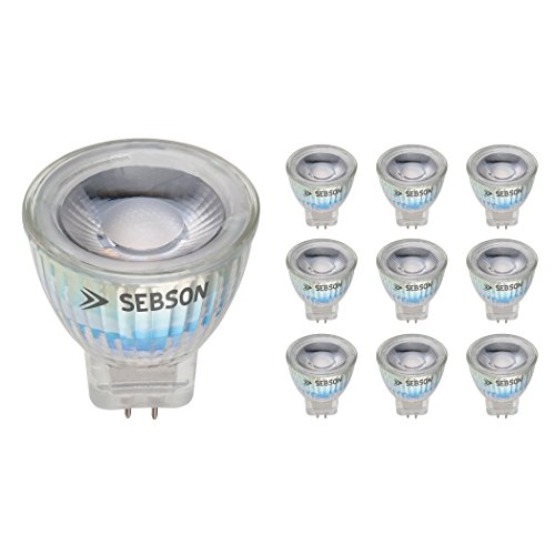 SEBSON LED Lampe GU4 MR11 warmweiß 3W ersetzt 20W Glühlampe 220 Lumen LED Spotlight 36 12V DC 35x40mm 10er Pack