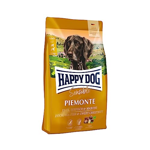 Happy Dog 60445 - Sensible Piemonte Ente Seefisch Maroni - Trockenfutter für ausgewachsene Hunde - 1 kg Inhalt