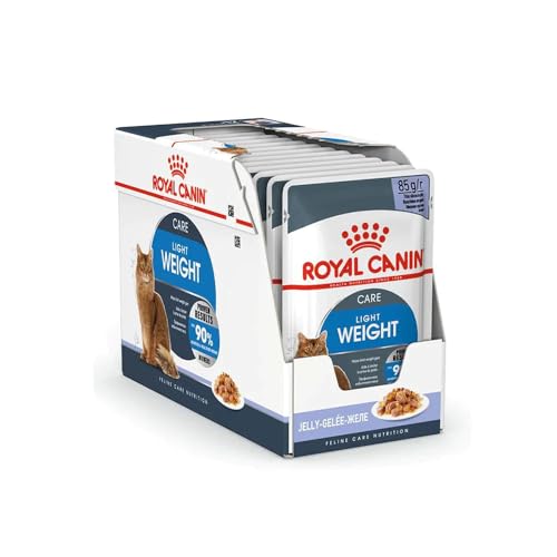 Royal Canin Light Weight Care in Gelee 12 x 85 g Nassfutter für Katzen Zur Unterstützung für übergewichtige Katzen Enthält Eisen Mangan und Zink