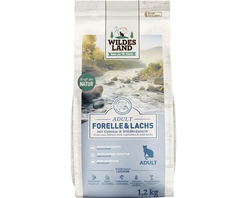 WILDES Land Trockenfutter für Katzen Forelle und Lachs für Erwachsene 1 2 kg