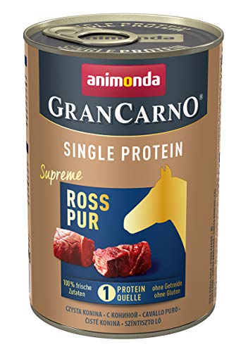animonda Gran Carno adult Superfoods Hundefutter Nassfutter für ausgewachsene Hunde Ross pur 6 x 400 g