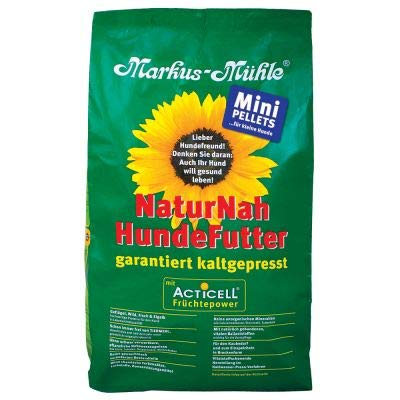 Markus Mühle NaturNah Mini Glutenfrei Kaltgepresstes Alleinfutter für kleine Hunderassen ausgewachsene Hunde mit hohem Proteingehalt und wohltuenden natürlichen Inhaltsstoffen 5kg