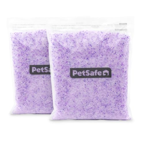 PetSafe ScoopFree Premium Silikat Katzenstreu mit Lavendelduft Doppelpack hervorragende Geruchskontrolle geringe Verschmutzung hält bis zu 1 Monat 4 kg insgesamt Doppelpack mit 2 kg je Packung