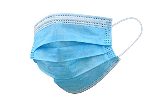 HD Fitness HDYD2004 Mundschutz Atemschutzmaske Einweg Maske Gesichtsmaske 3-lagig blau 50er Pack Pack