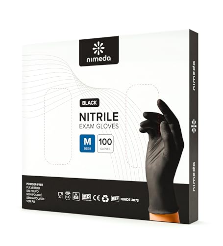 NIMEDA Mück Black Nitrile Glovesöße Medium