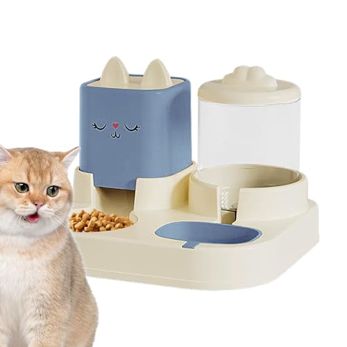 Futterautomat für Katzen 2-in-1-Futterbehälter mit automatischem Wasserspender Automatischer Futter- und Wasserspender für Hunde Futter- und Wasserspender für Haustiere Doppelnäpfe mit automatis