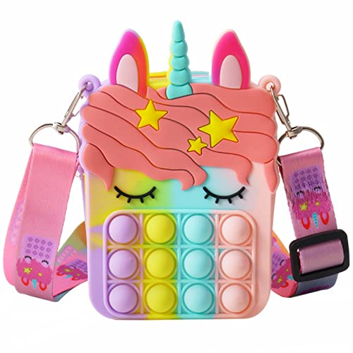 Pop Push It Tasche Handtasche 2 in 1 Fidget Toys Taschen Umhängetasche mit Längenverstellbarem Tragegurt Anti Stress Spielzeug Schultertasche für Kinder Erwachsene