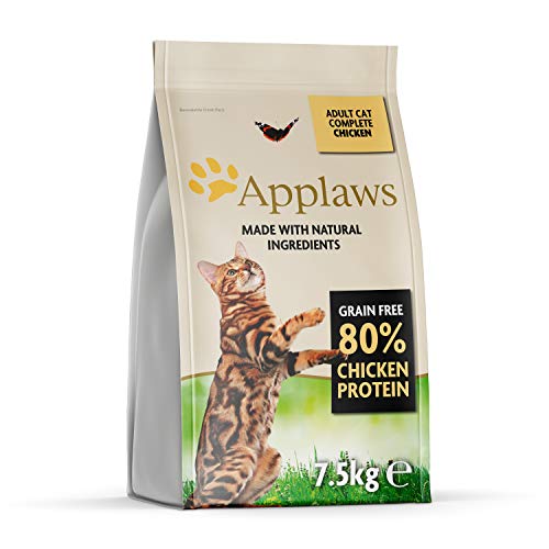 Applaws getreidefreies Katzentrockenfutter mit Huhn für ausgewachsene und reife Katzen natürlich und vollständig 1x 7 5kg Packung