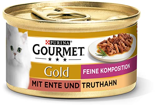 PURINA GOURMET Gold Feine Komposition Katzenfutter nass mit Ente und Truthahn 12er Pack 12 x 85g