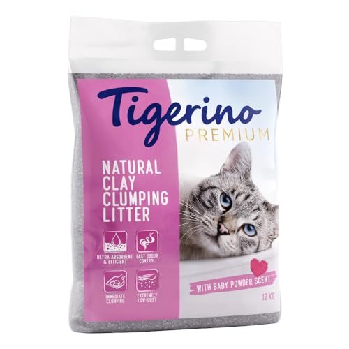 Tigerino Premium Katzenstreu Babypuderduft 2x12 KG Doppelpack