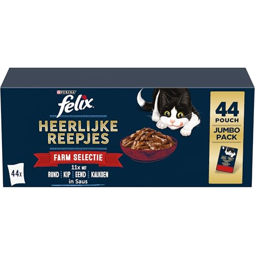 FELIX Köstliche Streifen Farm Auswahl 44x80g 44 Portionsbeutel 3 52kg