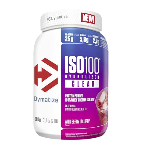 Dymatize ISO 100 Hydrolyzed Clear Wild Berry Lollipop 900g Whey Protein Pulver