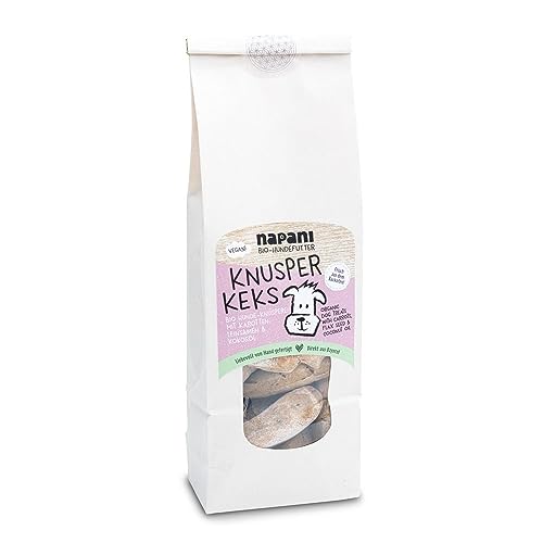 napani - Bio-Knusperei für Hunde Knusper-Keks aus Bio-Dinkelvollkornmehl Bio-Karotten vegan ohne künstliche Zusätze Hand gefertigt hauseigene Rezeptur aus Bayern 1 x 200g