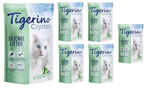  Crystals Super Pack 30L Silikatstreu staubfrei extrem absorbierfähig und ergiebig stoppt Gerüche hemmt Bakterienwachstum 6x 5 Liter Aloe Vera