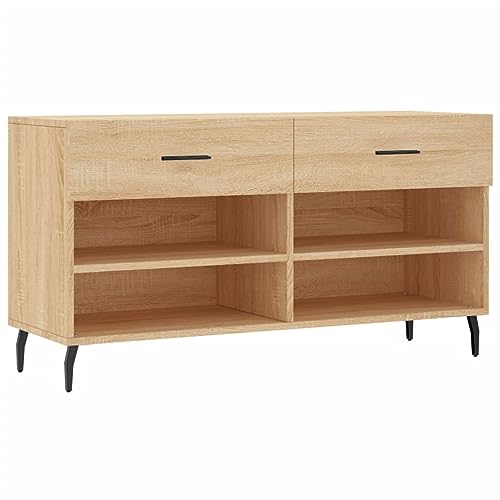 vidaXL 2 Schladen 4 Fächern viel Schrank Modern Sonoma Holzwerkstoff