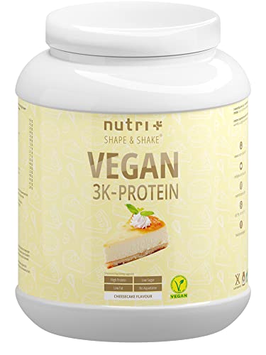  Käsekuchen 1kg   83 8% Eiweiß   Veganes Eiweißpulver ohne Laktose Whey   3k Proteinpulver Vegan Cheesecake   NUTRI PLUS SHAPE SHAKE 1000g Proteinshake