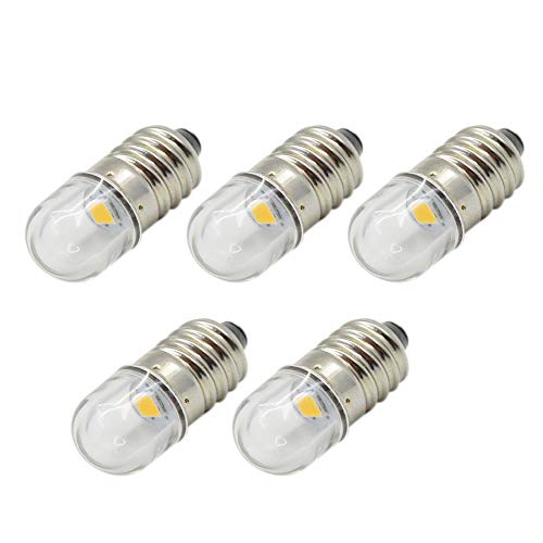 Ruiandsion 5 Stück Sockel Lampe 1W 4.5V Warmweiß Taschenlampe Scheinwerfer Scheinwerfer Mini Scheinwerfer Taschenlampe Lampen ersetzen