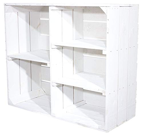 3er Set   Holzschrank 3 Mittelbretter und Trennbrett   in weiß   Schrank aus Holz Bücherregal Kistenregal Regalkiste Obstkiste Holzkiste 77x68x35cm