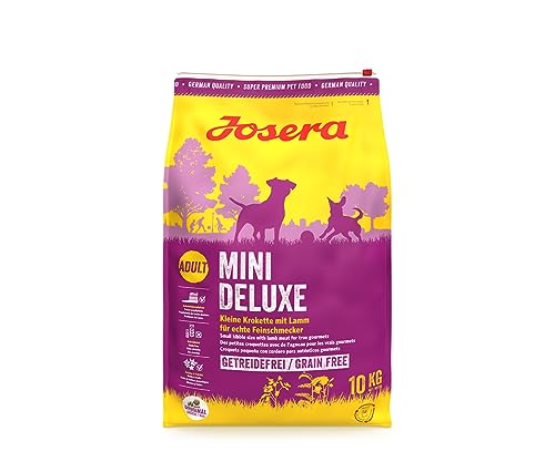 JOSERA MiniDeluxe 1 x 10 kg getreidefreies Hundefutter für kleine Rassen mit Lamm und Süßkartoffel Super Premium Trockenfutter für ausgewachsene Hunde 1er Pack