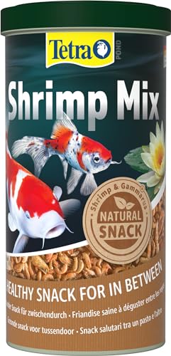 Tetra Pond Shrimp Mix - Snack für Teichfische aus natürlichen Shrimps und Gammarus reich an Proteinen 1 L Dose