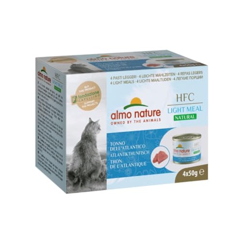 almo nature HFC Natural Light Meal - Atlantik-Thunfisch - Nassfutter für ausgewachsene Katzen - 4 Dosen 50 g